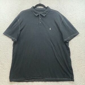 John Varvatos Shirt Mens XXL Black Polo USA Casual Preppy Peace Sign Golf 2XL